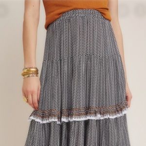 Tiered midi skirt